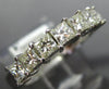 ESTATE 1.03CT DIAMOND 14K WHITE GOLD PRINCESS 7 STONE INVISIBLE ANNIVERSARY RING