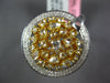 ESTATE 1.98CT WHITE & FANCY YELLOW DIAMOND 18K 2 TONE GOLD CIRCULAR CLUSTER RING