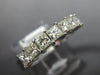 ESTATE 1.03CT DIAMOND 14K WHITE GOLD PRINCESS 7 STONE INVISIBLE ANNIVERSARY RING