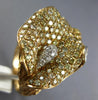 EXTRA LARGE 3.21CT WHITE & FANCY YELLOW DIAMOND 18K ROSE GOLD 3D CALLA LILY RING