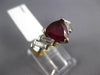1.58CT DIAMOND AAA RHODOLITE 18K 2 TONE GOLD TRILLION & BAGUETTE ENGAGEMENT RING