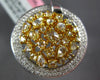 ESTATE 1.98CT WHITE & FANCY YELLOW DIAMOND 18K 2 TONE GOLD CIRCULAR CLUSTER RING
