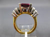 1.58CT DIAMOND AAA RHODOLITE 18K 2 TONE GOLD TRILLION & BAGUETTE ENGAGEMENT RING