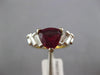 1.58CT DIAMOND AAA RHODOLITE 18K 2 TONE GOLD TRILLION & BAGUETTE ENGAGEMENT RING