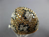 LARGE 5.54CT WHITE BLACK & FANCY YELLOW DIAMOND 18KT ROSE GOLD DOME SHAPE RING