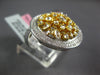 ESTATE 1.98CT WHITE & FANCY YELLOW DIAMOND 18K 2 TONE GOLD CIRCULAR CLUSTER RING