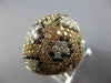LARGE 5.54CT WHITE BLACK & FANCY YELLOW DIAMOND 18KT ROSE GOLD DOME SHAPE RING