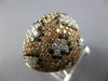 LARGE 5.54CT WHITE BLACK & FANCY YELLOW DIAMOND 18KT ROSE GOLD DOME SHAPE RING