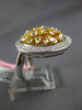 ESTATE 1.98CT WHITE & FANCY YELLOW DIAMOND 18K 2 TONE GOLD CIRCULAR CLUSTER RING