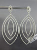 EXTRA LARGE 3.0CT DIAMOND 14KT WHITE GOLD MULTI LEAF CHANDELIER HANGING EARRINGS