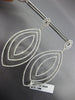 EXTRA LARGE 3.0CT DIAMOND 14KT WHITE GOLD MULTI LEAF CHANDELIER HANGING EARRINGS