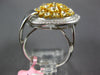 ESTATE 1.98CT WHITE & FANCY YELLOW DIAMOND 18K 2 TONE GOLD CIRCULAR CLUSTER RING