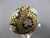 LARGE 5.54CT WHITE BLACK & FANCY YELLOW DIAMOND 18KT ROSE GOLD DOME SHAPE RING