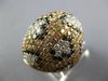 LARGE 5.54CT WHITE BLACK & FANCY YELLOW DIAMOND 18KT ROSE GOLD DOME SHAPE RING