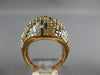 LARGE 5.54CT WHITE BLACK & FANCY YELLOW DIAMOND 18KT ROSE GOLD DOME SHAPE RING