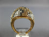 LARGE 5.54CT WHITE BLACK & FANCY YELLOW DIAMOND 18KT ROSE GOLD DOME SHAPE RING
