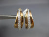 WIDE .67CT DIAMOND 18K WHITE & ROSE GOLD MULTI ROW HOOP CLIP ON HANGING EARRINGS