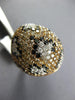 LARGE 5.54CT WHITE BLACK & FANCY YELLOW DIAMOND 18KT ROSE GOLD DOME SHAPE RING