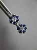 ESTATE .67CT DIAMOND & AAA SAPPHIRE 14KT WHITE GOLD CLASSIC FLOWER STUD EARRINGS