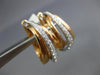 WIDE .67CT DIAMOND 18K WHITE & ROSE GOLD MULTI ROW HOOP CLIP ON HANGING EARRINGS