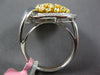ESTATE 1.98CT WHITE & FANCY YELLOW DIAMOND 18K 2 TONE GOLD CIRCULAR CLUSTER RING
