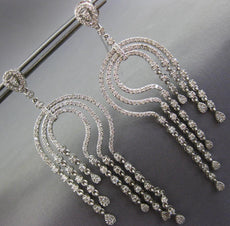 EXTRA LARGE 4.50CT DIAMOND 14K WHITE GOLD HORSE SHOE CHANDELIER HANGING EARRINGS