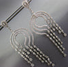 EXTRA LARGE 4.50CT DIAMOND 14K WHITE GOLD HORSE SHOE CHANDELIER HANGING EARRINGS