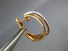 WIDE .67CT DIAMOND 18K WHITE & ROSE GOLD MULTI ROW HOOP CLIP ON HANGING EARRINGS