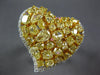 LARGE 5.09CT WHITE & FANCY YELLOW DIAMOND 18K 2 TONE GOLD HEART SHAPE LOVE RING