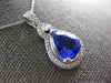 LARGE 4.49CT DIAMOND & AAA TANZANITE 14KT WHITE GOLD CLASSIC TEAR DROP PENDANT
