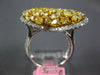 LARGE 5.09CT WHITE & FANCY YELLOW DIAMOND 18K 2 TONE GOLD HEART SHAPE LOVE RING