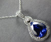 LARGE 4.49CT DIAMOND & AAA TANZANITE 14KT WHITE GOLD CLASSIC TEAR DROP PENDANT