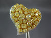 LARGE 5.09CT WHITE & FANCY YELLOW DIAMOND 18K 2 TONE GOLD HEART SHAPE LOVE RING