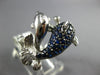1.36CT DIAMOND & AAA SAPPHIRE & RUBY 18KT WHITE GOLD 3D DOUBLE DOLPHIN FUN RING