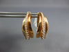 ESTATE WIDE .61CT DIAMOND 18KT ROSE GOLD MULTI ROW CLIP ON HOOP HANGING EARRINGS
