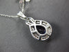LARGE 4.49CT DIAMOND & AAA TANZANITE 14KT WHITE GOLD CLASSIC TEAR DROP PENDANT