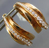 ESTATE WIDE .61CT DIAMOND 18KT ROSE GOLD MULTI ROW CLIP ON HOOP HANGING EARRINGS