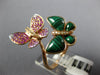 2.14CT DIAMOND & AAA PINK SAPPHIRE & AGATE 18KT ROSE GOLD DOUBLE BUTTERFLY RING