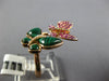 2.14CT DIAMOND & AAA PINK SAPPHIRE & AGATE 18KT ROSE GOLD DOUBLE BUTTERFLY RING