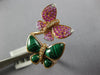 2.14CT DIAMOND & AAA PINK SAPPHIRE & AGATE 18KT ROSE GOLD DOUBLE BUTTERFLY RING