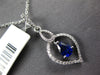 .68CT DIAMOND & AAA SAPPHIRE 18K WHITE GOLD PEAR SHAPE INFINITY FLOATING PENDANT