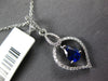.68CT DIAMOND & AAA SAPPHIRE 18K WHITE GOLD PEAR SHAPE INFINITY FLOATING PENDANT