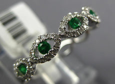 .38CT DIAMOND & AAA EMERALD 18KT WHITE GOLD 3D ROUND INFINITY ANNIVERSARY RING