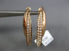 .47CT DIAMOND 18K ROSE GOLD 2 ROW OVAL CRISS CROSS CLIP ON HOOP HANGING EARRINGS