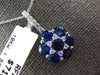 LARGE 3.08CT DIAMOND & AAA SAPPHIRE 18KT WHITE GOLD FLOWER STAR OF DAVID PENDANT