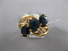 3.28CT DIAMOND & AAA SAPPHIRE 14KT YELLOW GOLD 3D OVAL & ROUND 3 STONE FUN RING