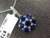 LARGE 3.08CT DIAMOND & AAA SAPPHIRE 18KT WHITE GOLD FLOWER STAR OF DAVID PENDANT