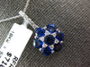 LARGE 3.08CT DIAMOND & AAA SAPPHIRE 18KT WHITE GOLD FLOWER STAR OF DAVID PENDANT