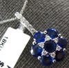 LARGE 3.08CT DIAMOND & AAA SAPPHIRE 18KT WHITE GOLD FLOWER STAR OF DAVID PENDANT