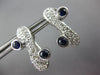 LARGE 1.10CT DIAMOND & AAA SAPPHIRE 14K WHITE GOLD 3D X CLIP ON HANGING EARRINGS